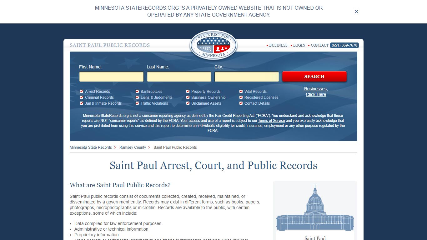 Saint Paul Arrest and Public Records - StateRecords.org
